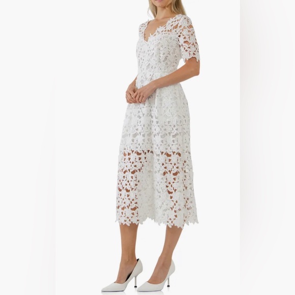 Endless Rose White Lace Midi Dress - Picture 2 of 6